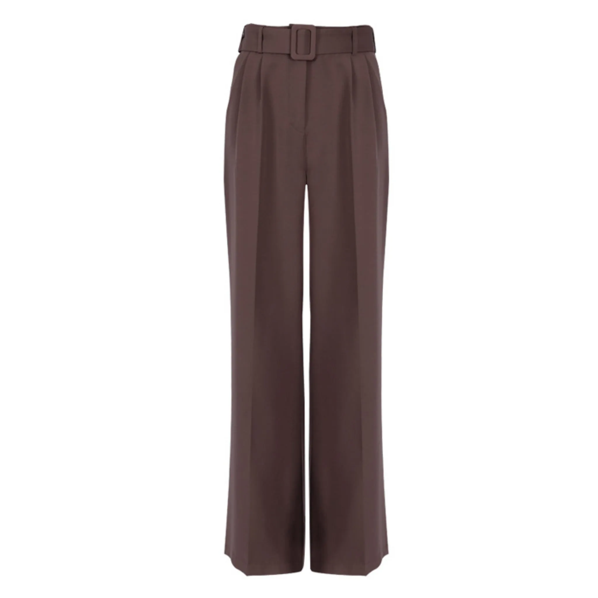 Pleated Wide Leg Belted Pants
