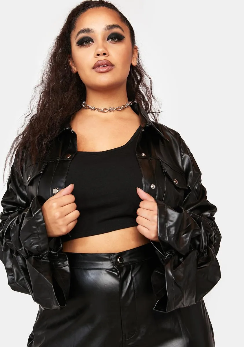 Plus Downtown Chic Vegan Leather Set