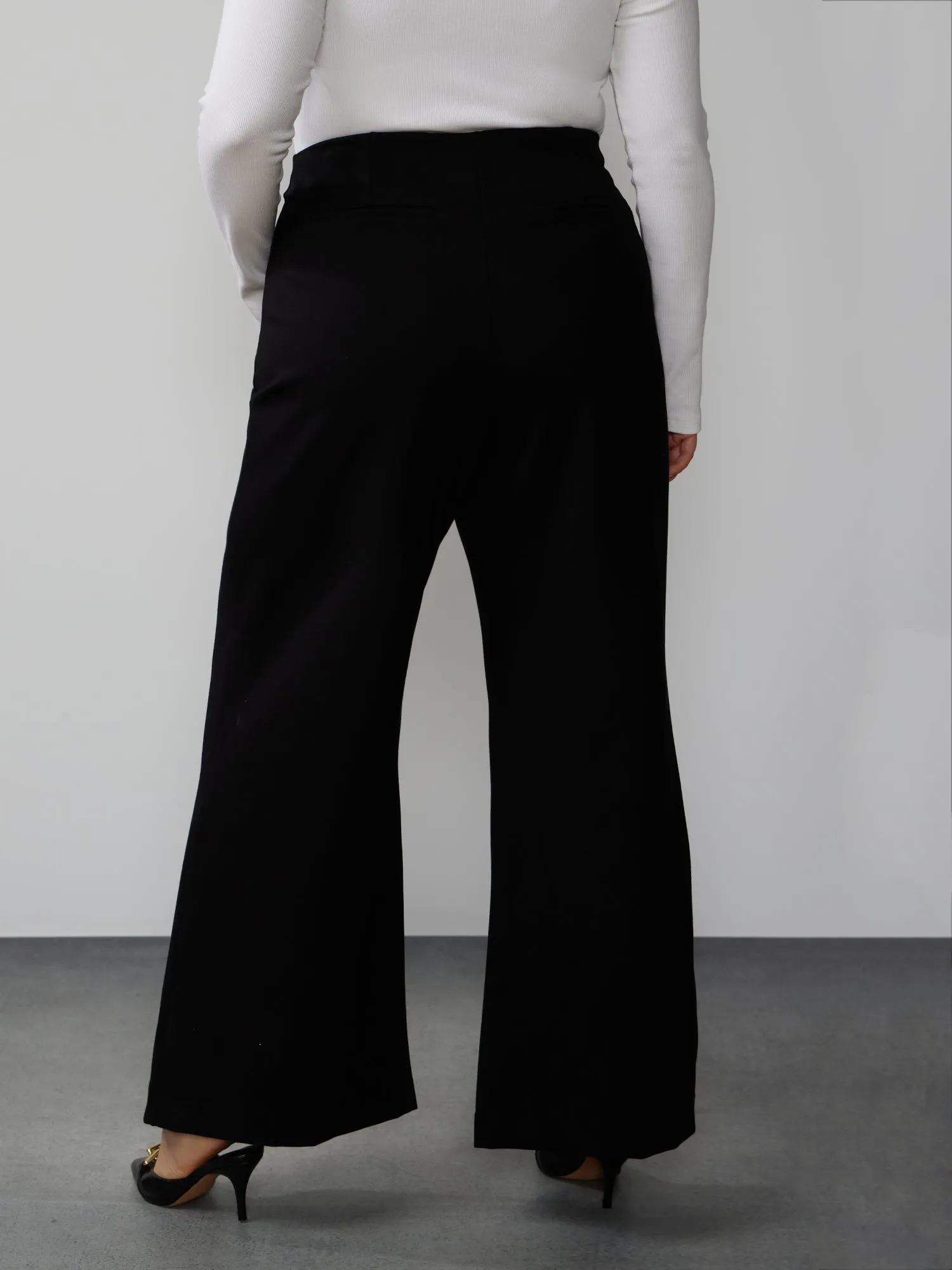 Plus High Rise Wide Leg Belted Pant