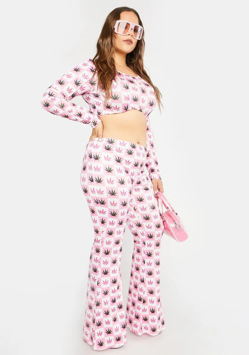 Plus Higher Games Checkered Flare Pants