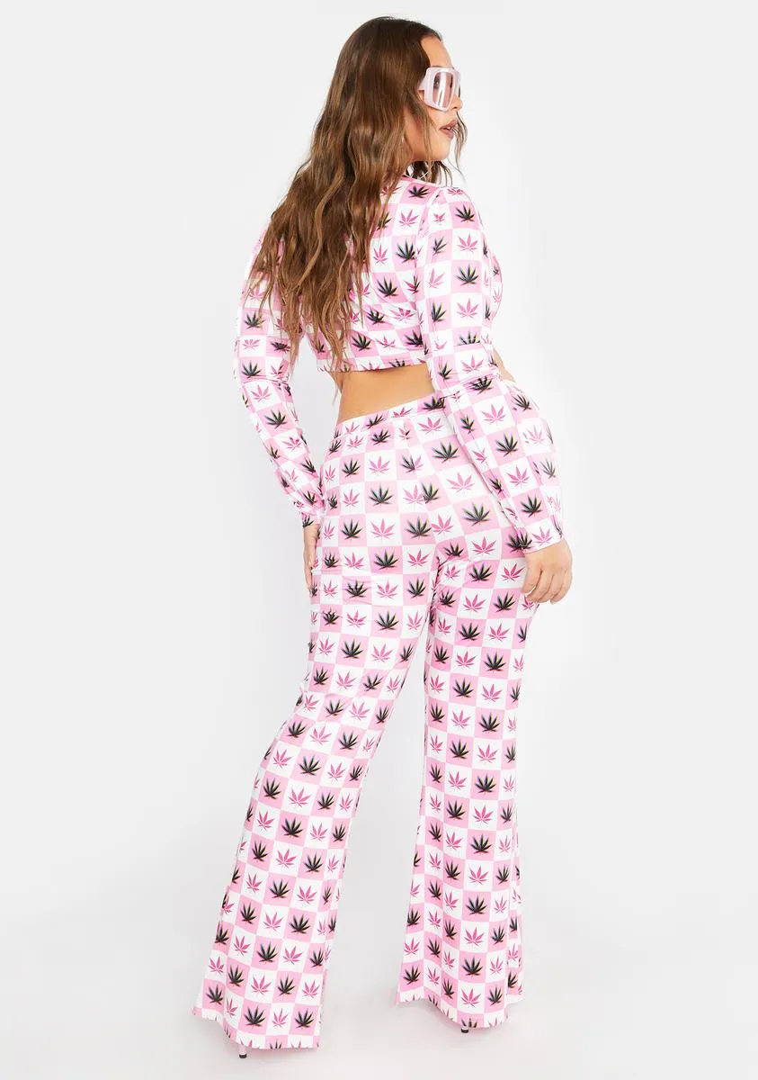 Plus Higher Games Checkered Flare Pants