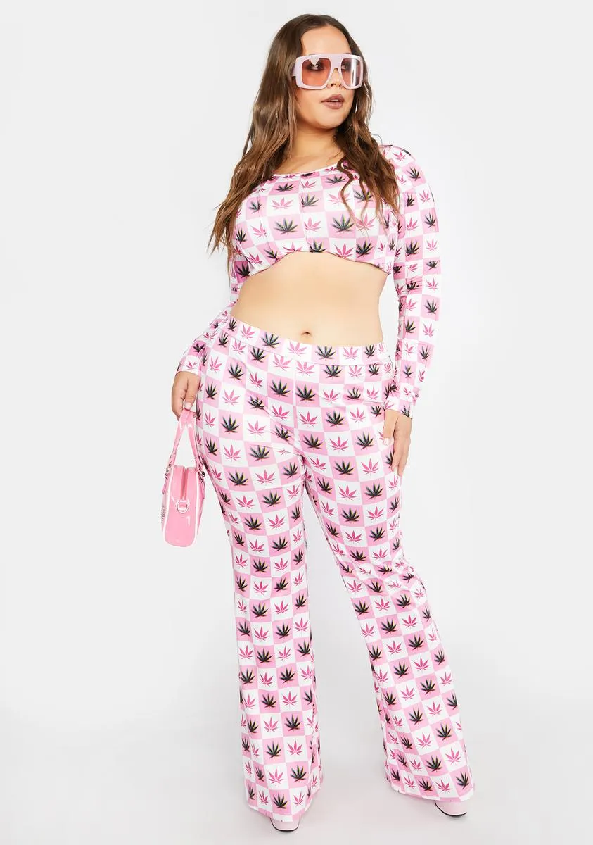 Plus Higher Games Checkered Flare Pants
