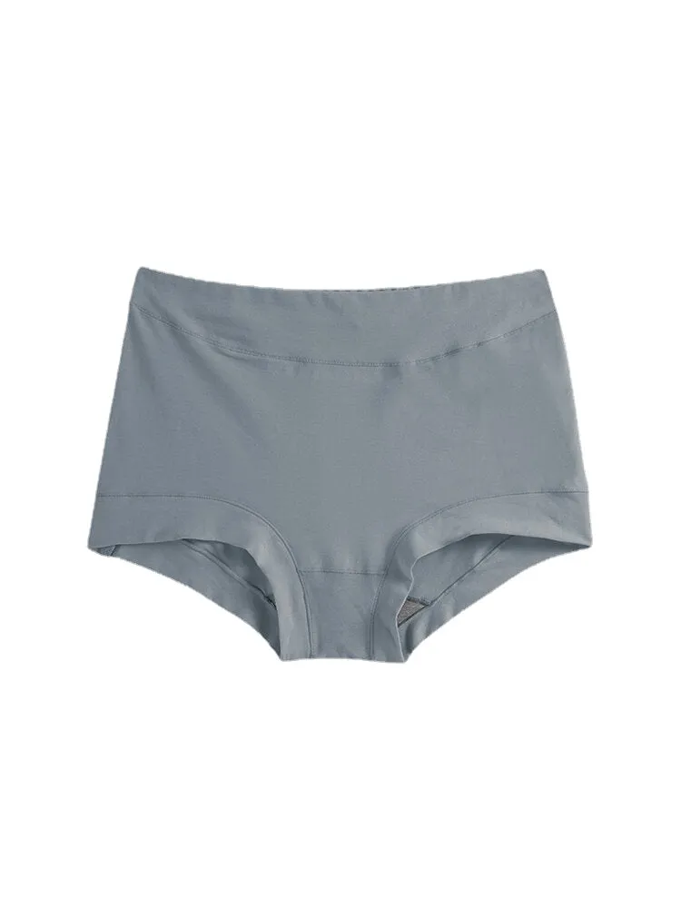 Plus Size Women Solid Color Antibacterial Breathable Graphene High Waist Panties