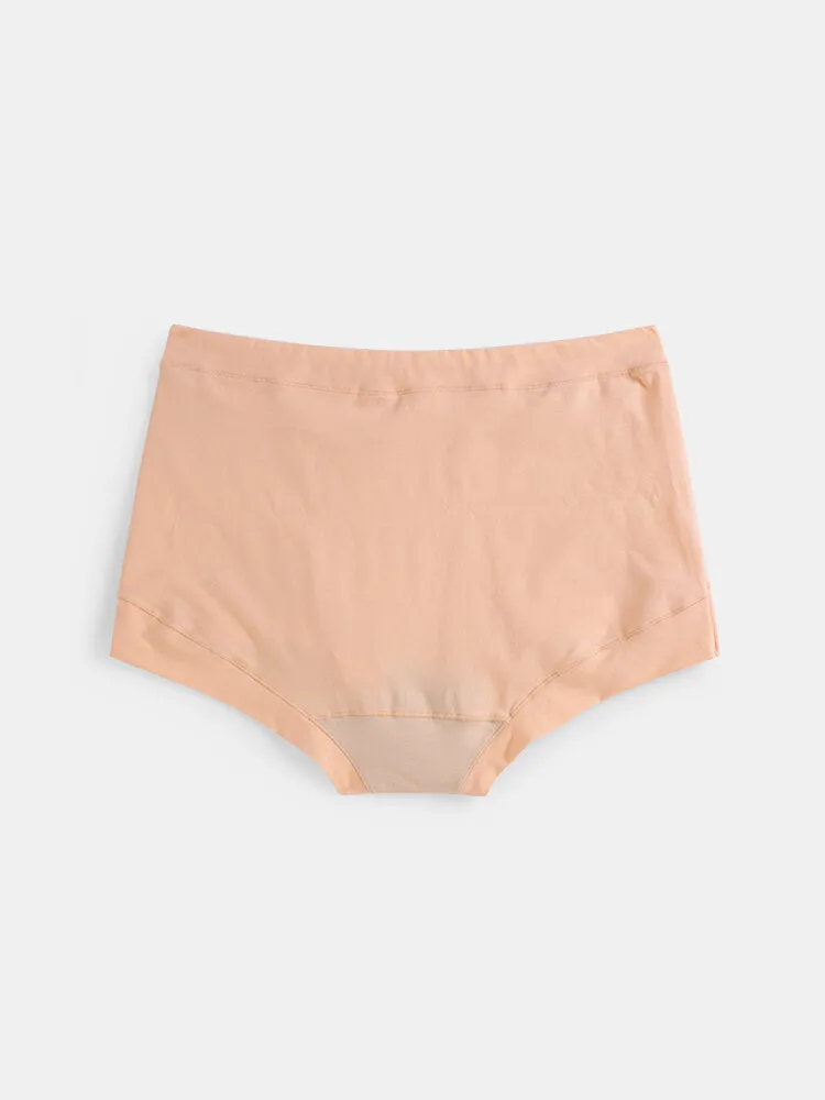 Plus Size Women Solid Color Antibacterial Breathable Graphene High Waist Panties