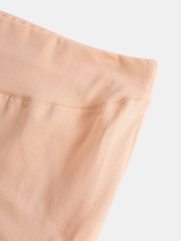 Plus Size Women Solid Color Antibacterial Breathable Graphene High Waist Panties