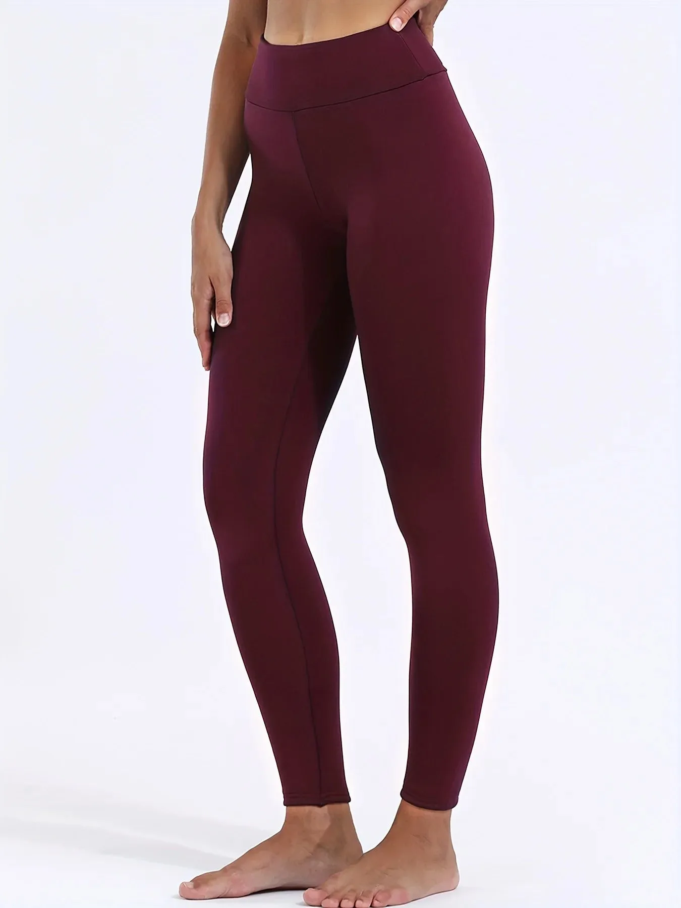 Plush Lined Thermal Pants High Waist Tights For Winter Fleece Leggings