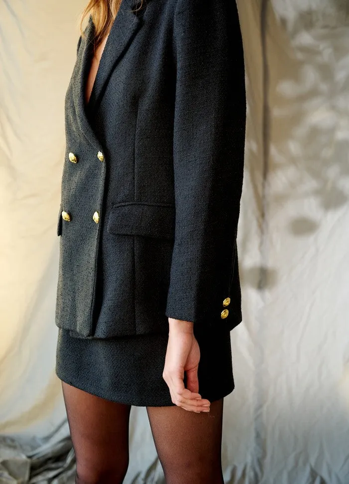 Polly Boucle Blazer - Black