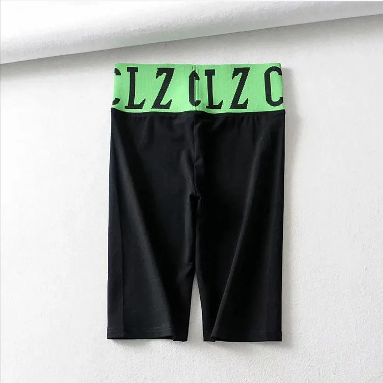 Popular High Waist Stretchable Reduce-Belly Outdoor Safety Sporty Mid-Length Shorts Riders Pants Fitness Women Shorts