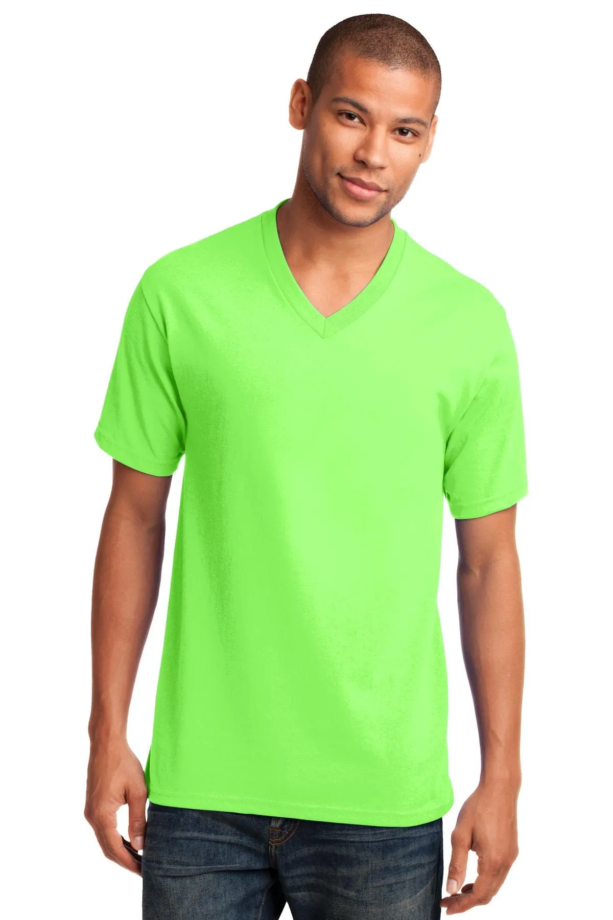 Port & Company ®  Core Cotton V-Neck Tee. PC54V
