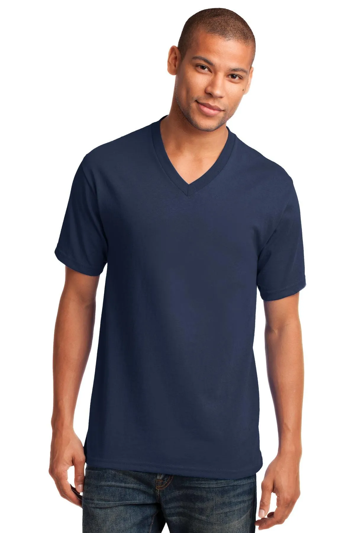 Port & Company ®  Core Cotton V-Neck Tee. PC54V