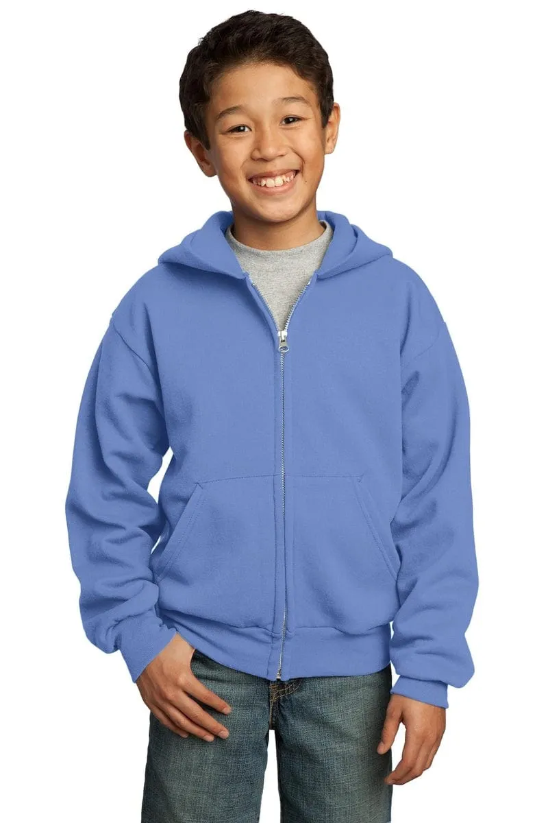 Port & Company ®  - Youth Core Fleece Full-Zip Hooded Sweatshirt.  PC90YZH