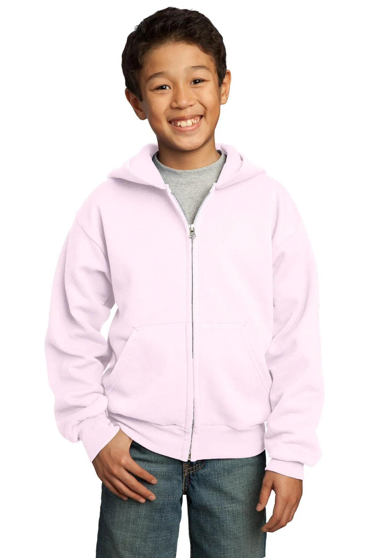 Port & Company ®  - Youth Core Fleece Full-Zip Hooded Sweatshirt.  PC90YZH