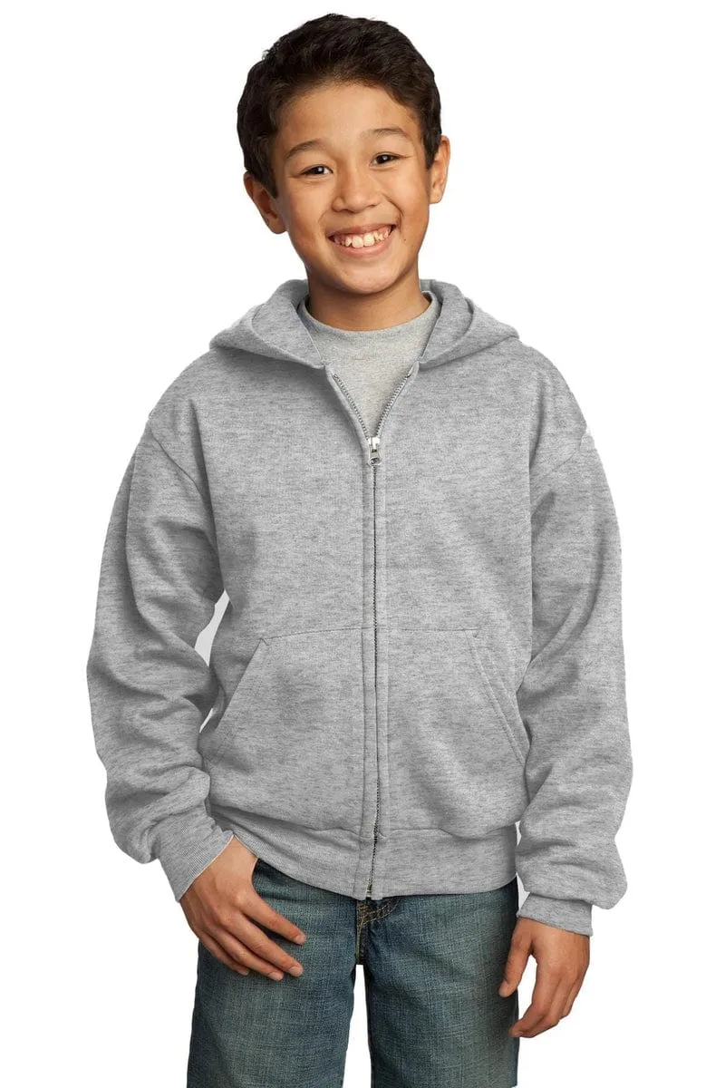 Port & Company ®  - Youth Core Fleece Full-Zip Hooded Sweatshirt.  PC90YZH