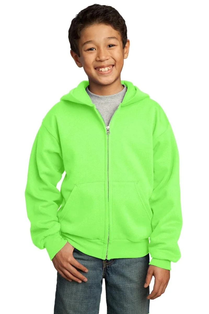 Port & Company ®  - Youth Core Fleece Full-Zip Hooded Sweatshirt.  PC90YZH