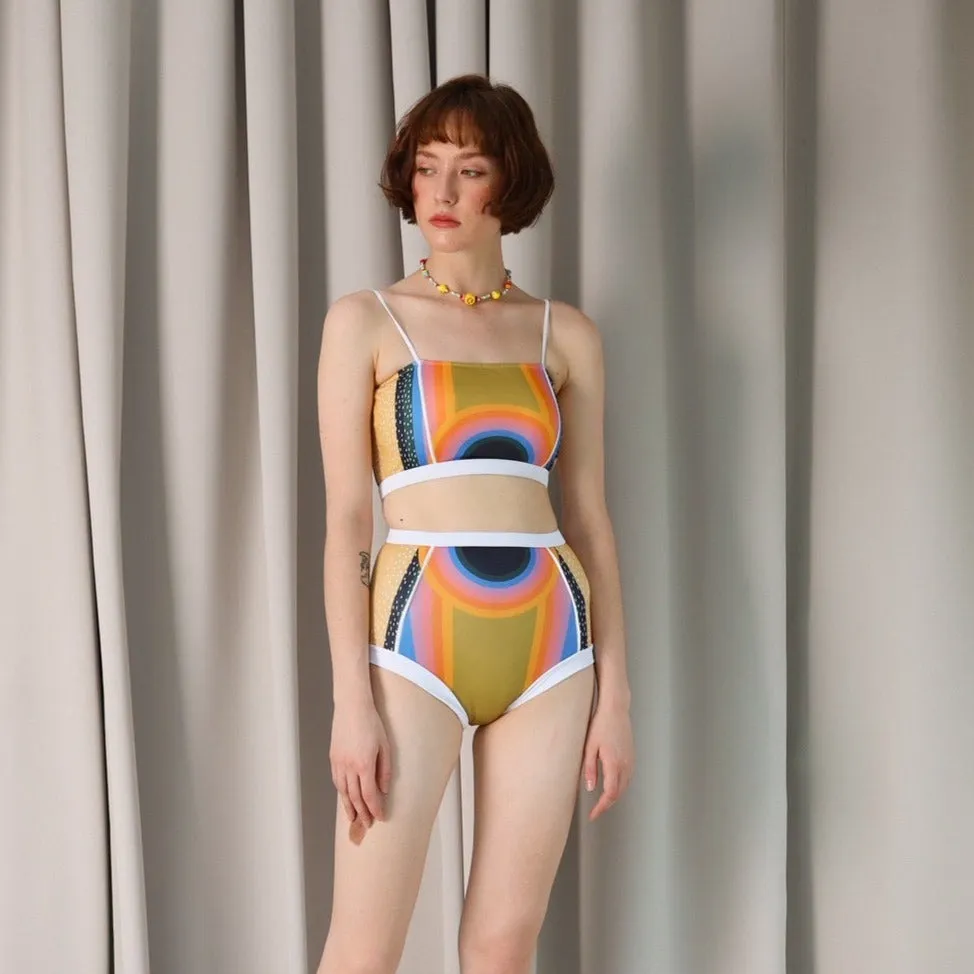 Primary High-waist bottom - rainbow print
