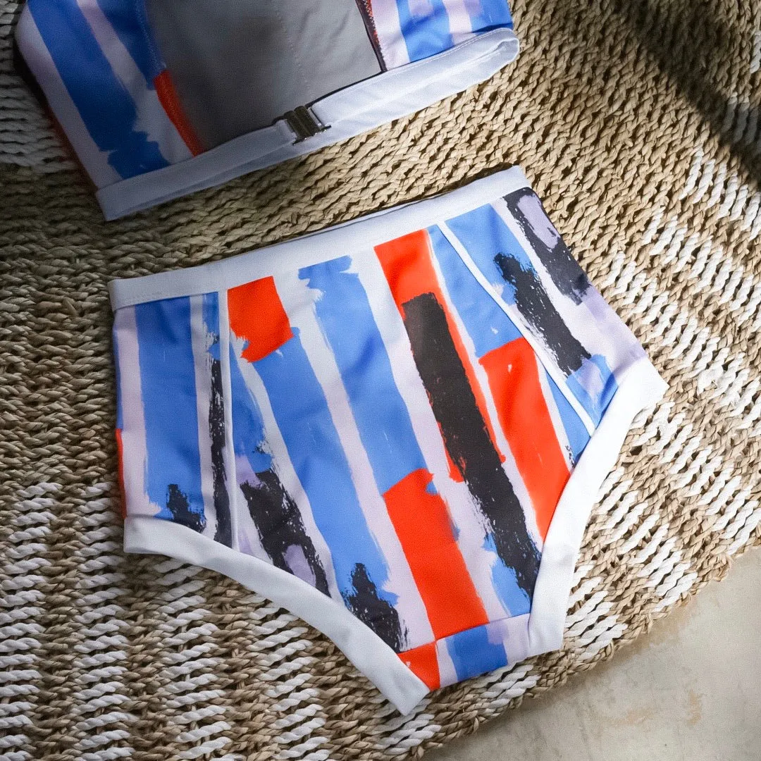 Primary High-waist bottom - watercolor print
