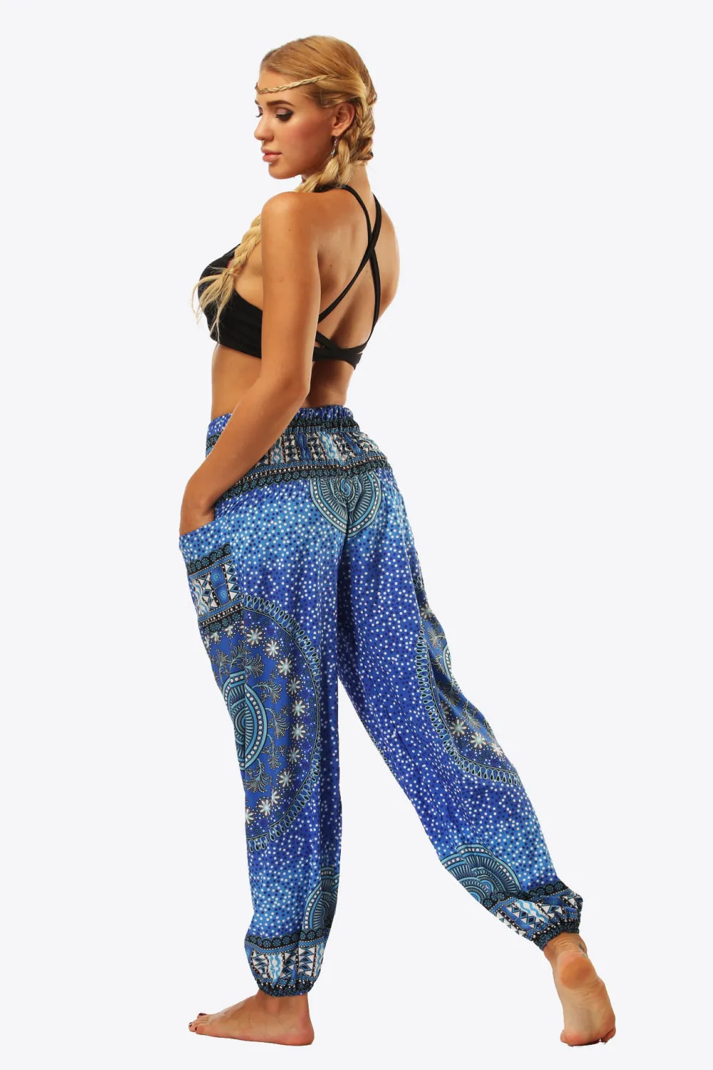 Printed High-Waist Pants