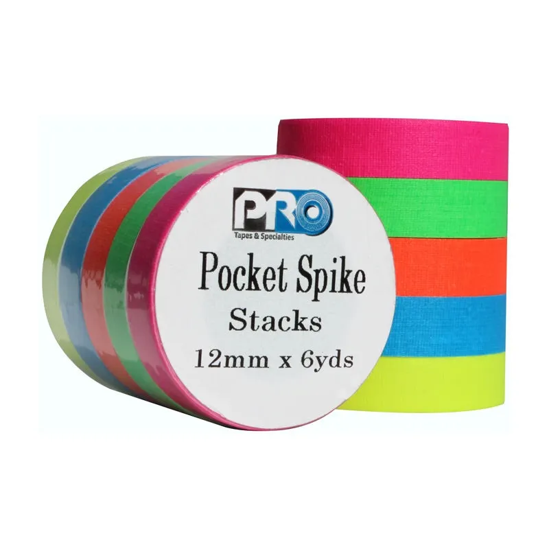 Pro Tapes® Pro Pocket Spike Fluorescent - 5 pack (Pink, Yellow, Green, Orange, Blue)