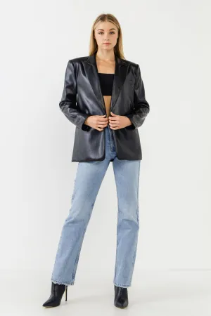 Pu Oversized Blazer