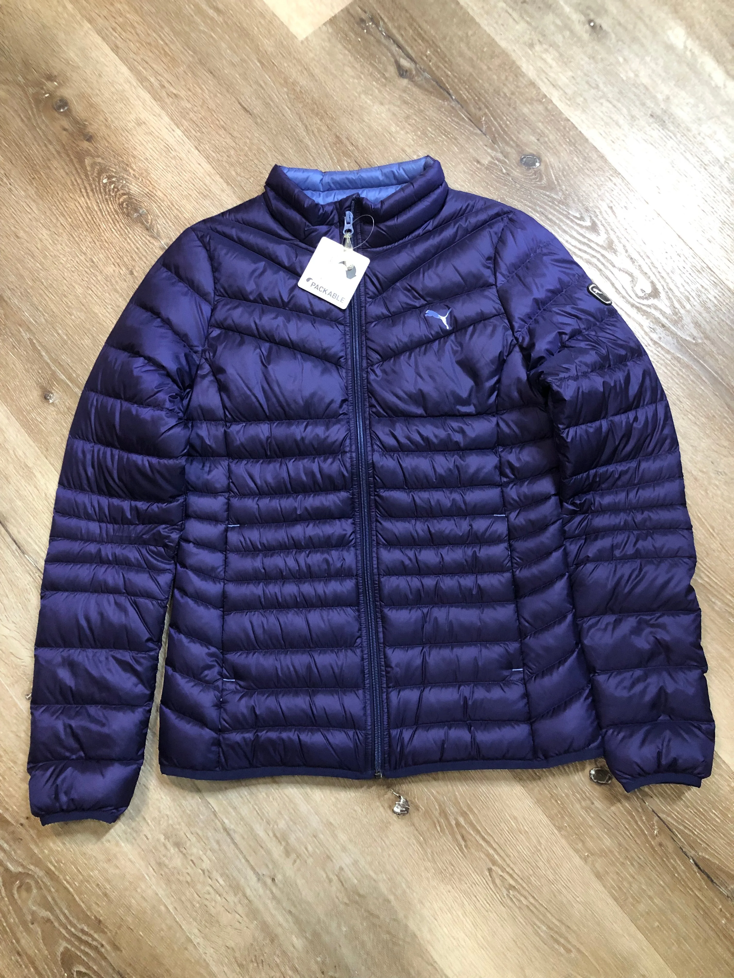 Puma NWT Packable Down Filled Purple Jacket