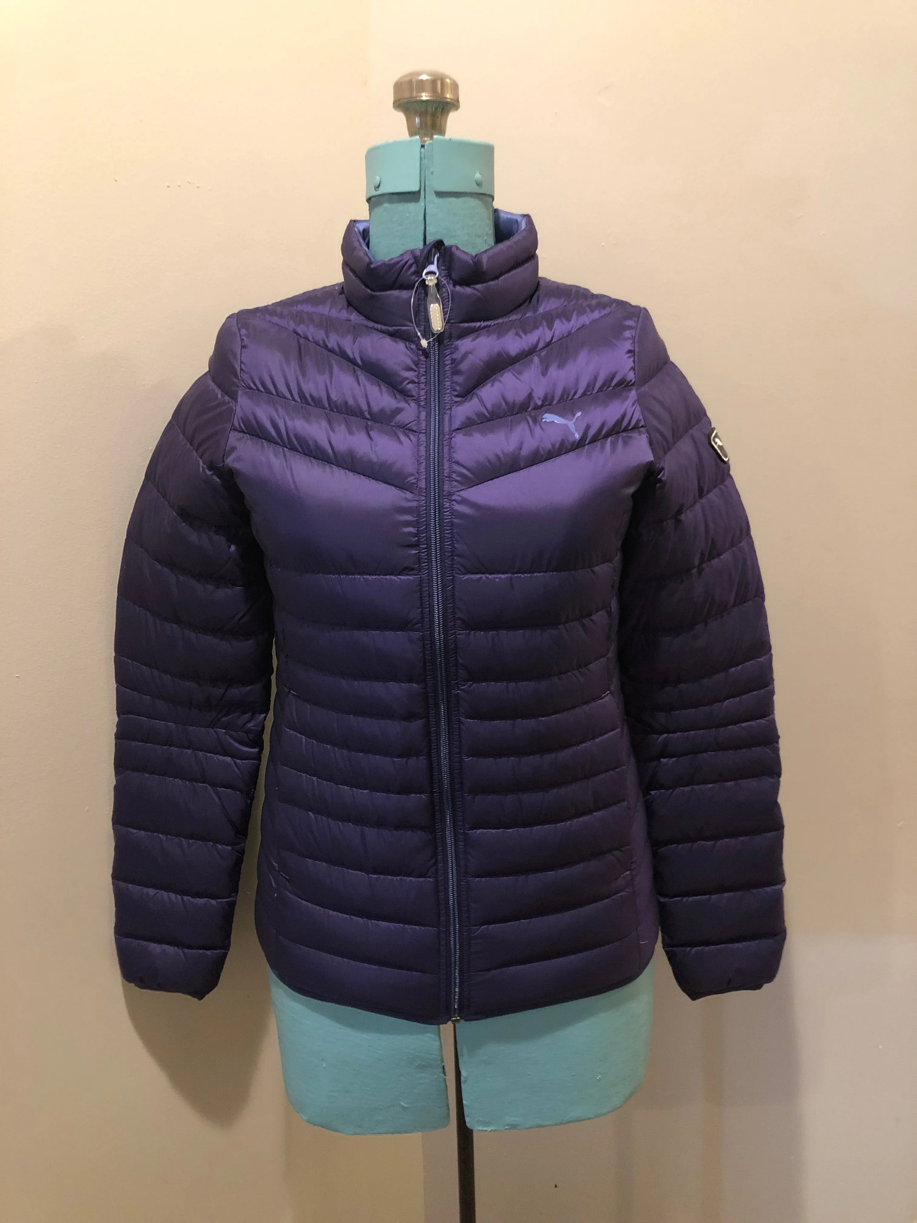 Puma NWT Packable Down Filled Purple Jacket