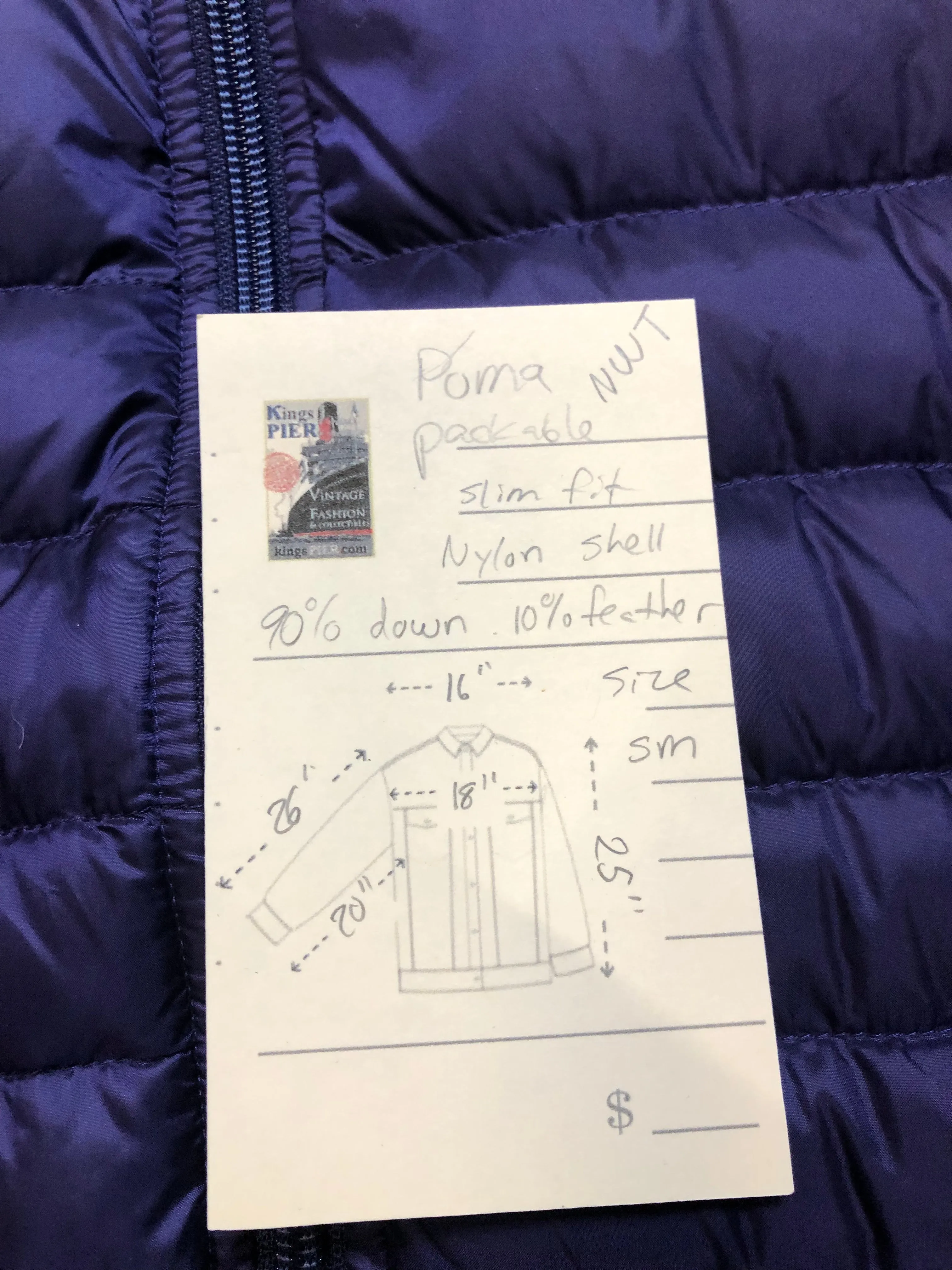Puma NWT Packable Down Filled Purple Jacket