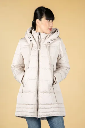 Quilted Coat in Silky Beige