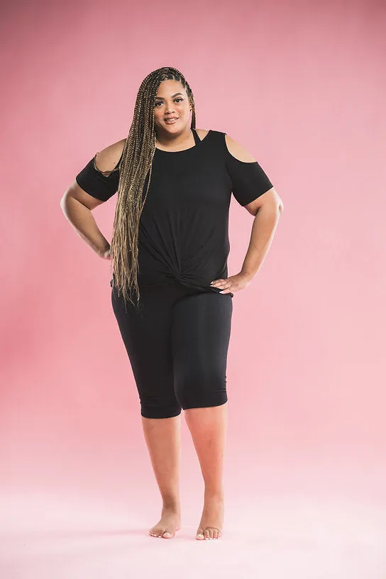 "Cold Shoulder" Off the Shoulder Top (Curvy)