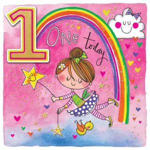 Rachel Ellen 1 Today Fairy & Rainbow Birthday Card