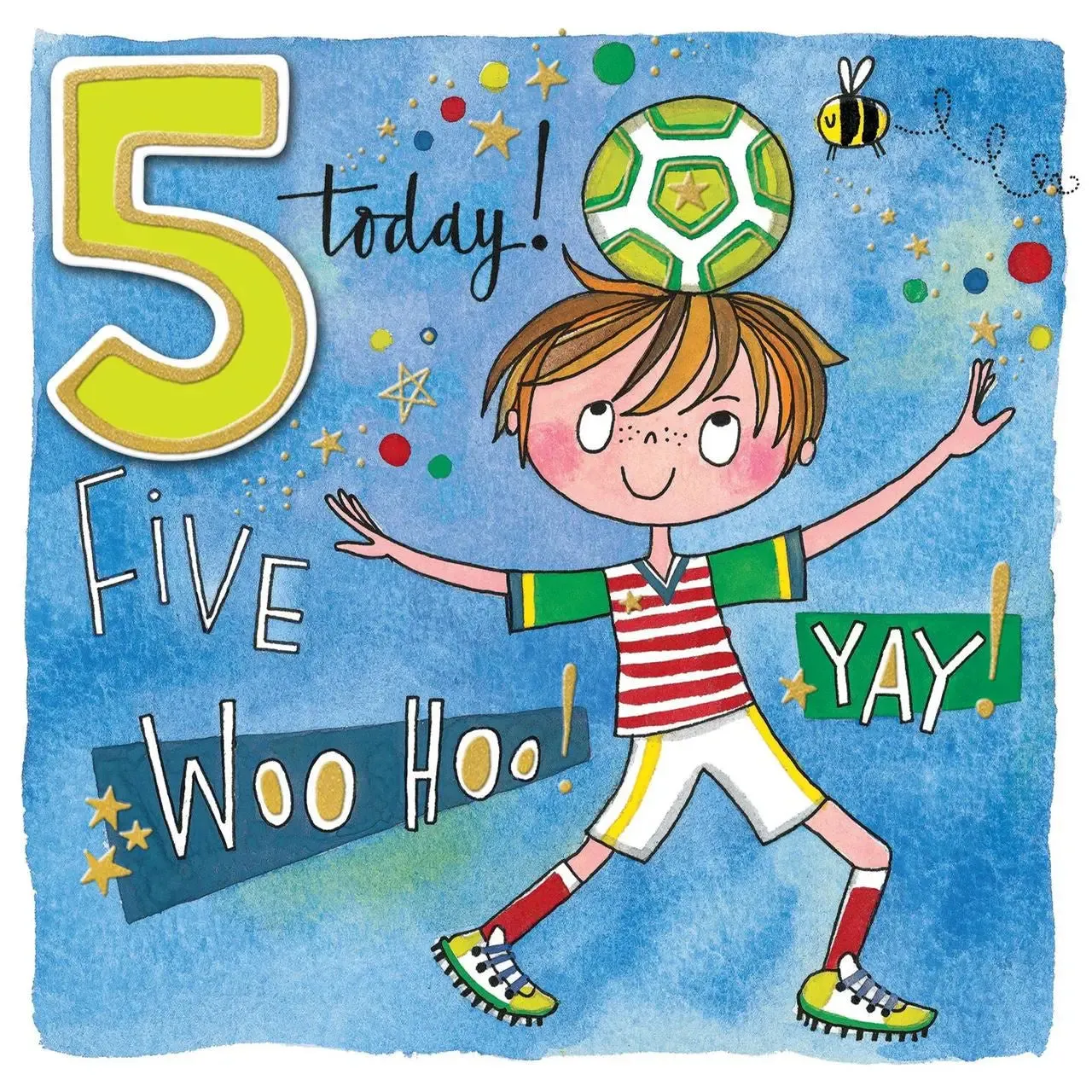 Rachel Ellen 5 Today Boy & Football Birthday Card