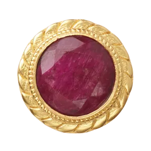 Red Stone Button Large
