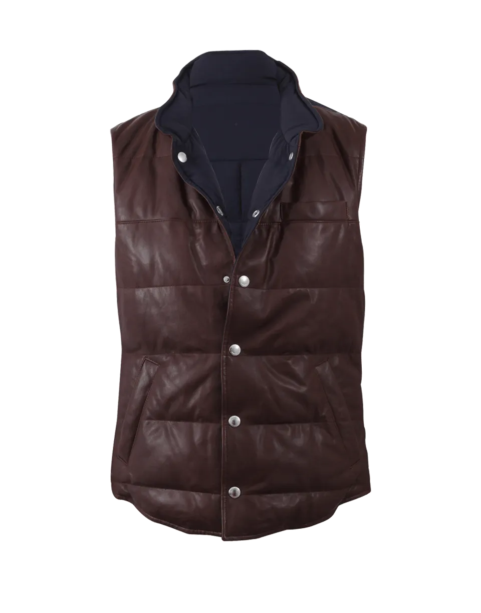 Reversible Quilted Leather Vest