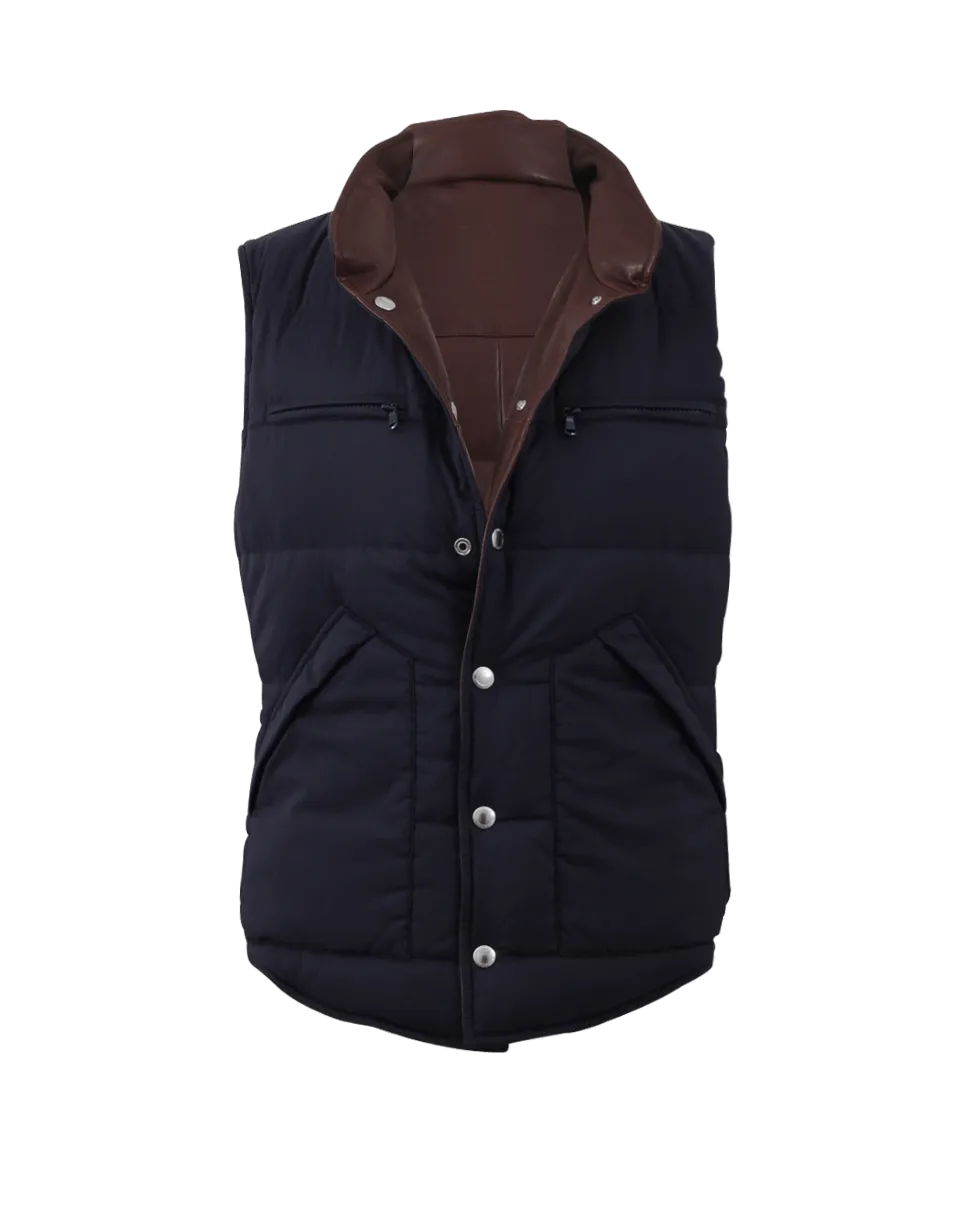Reversible Quilted Leather Vest