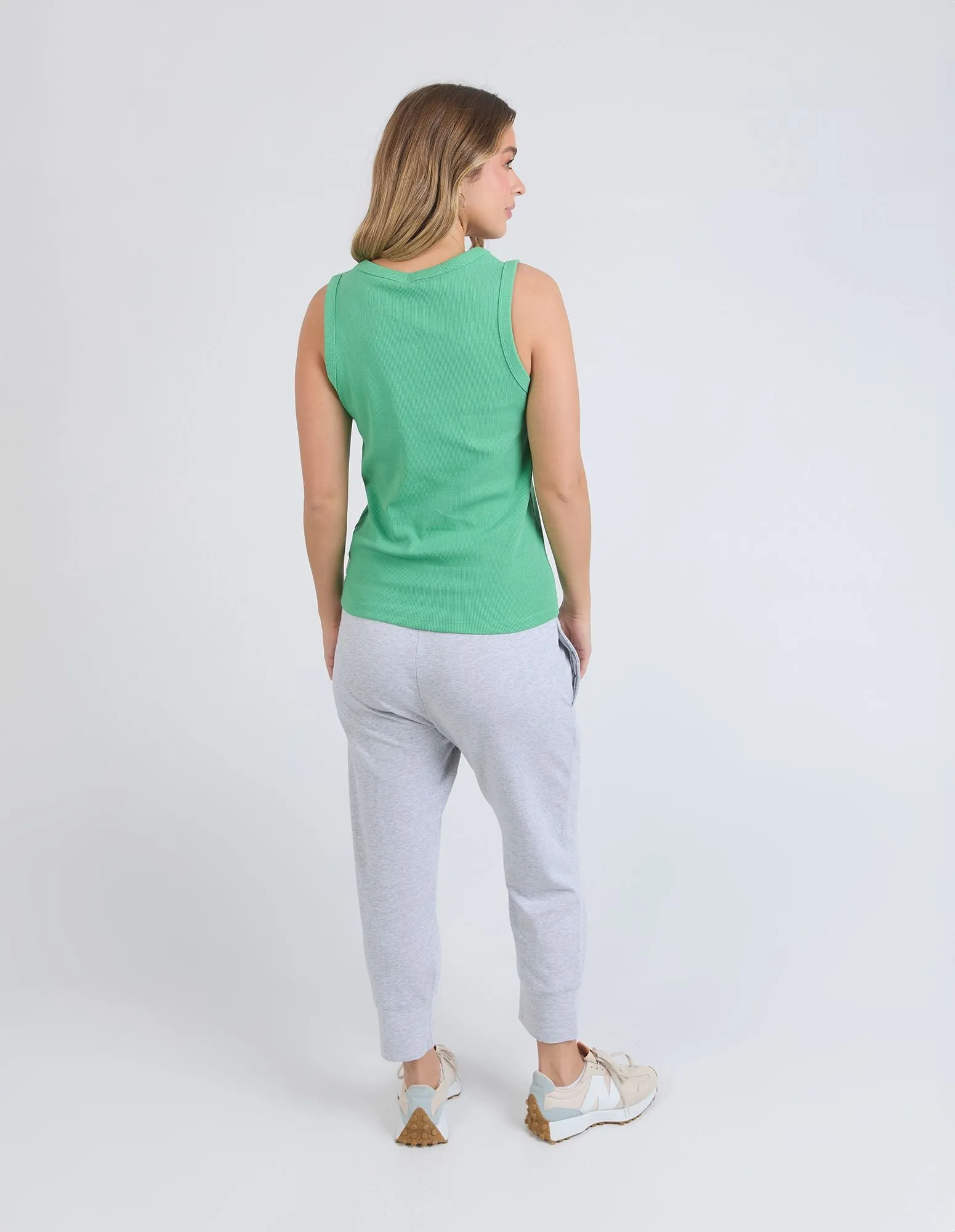 Rib Crew Tank - Green Briar