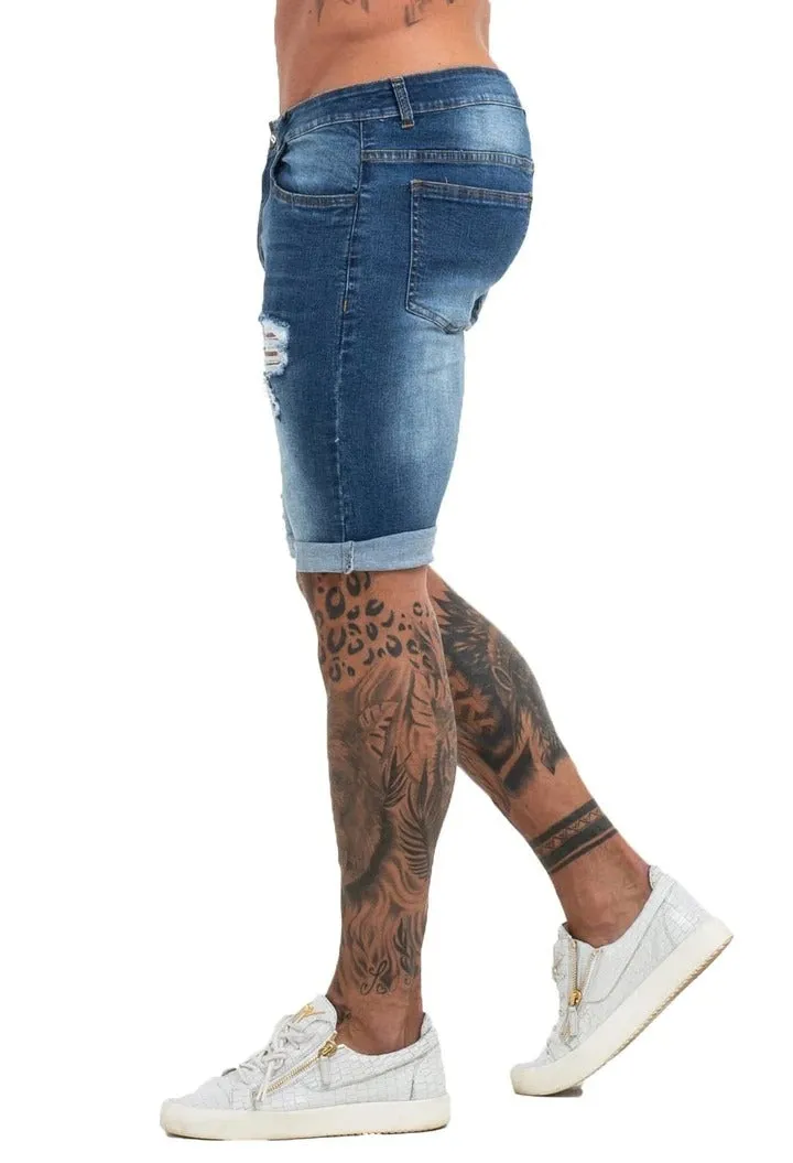 Ripped Blue Short Jeans