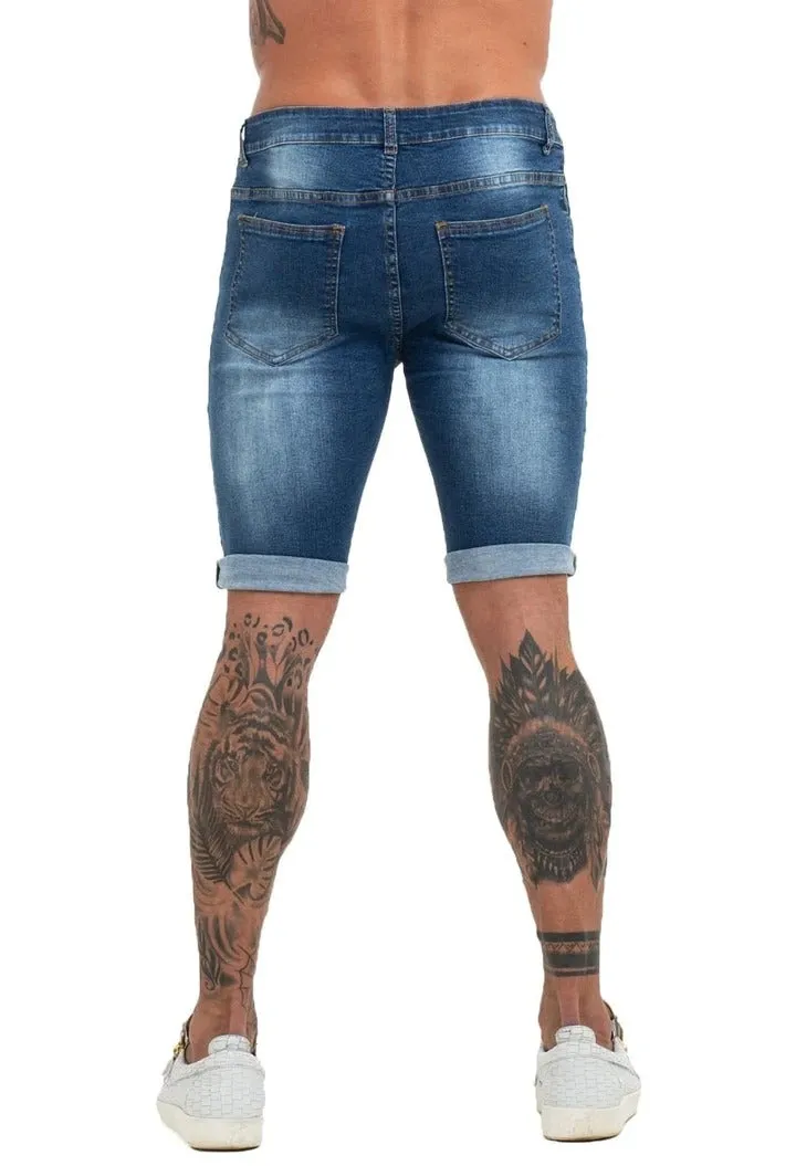 Ripped Blue Short Jeans
