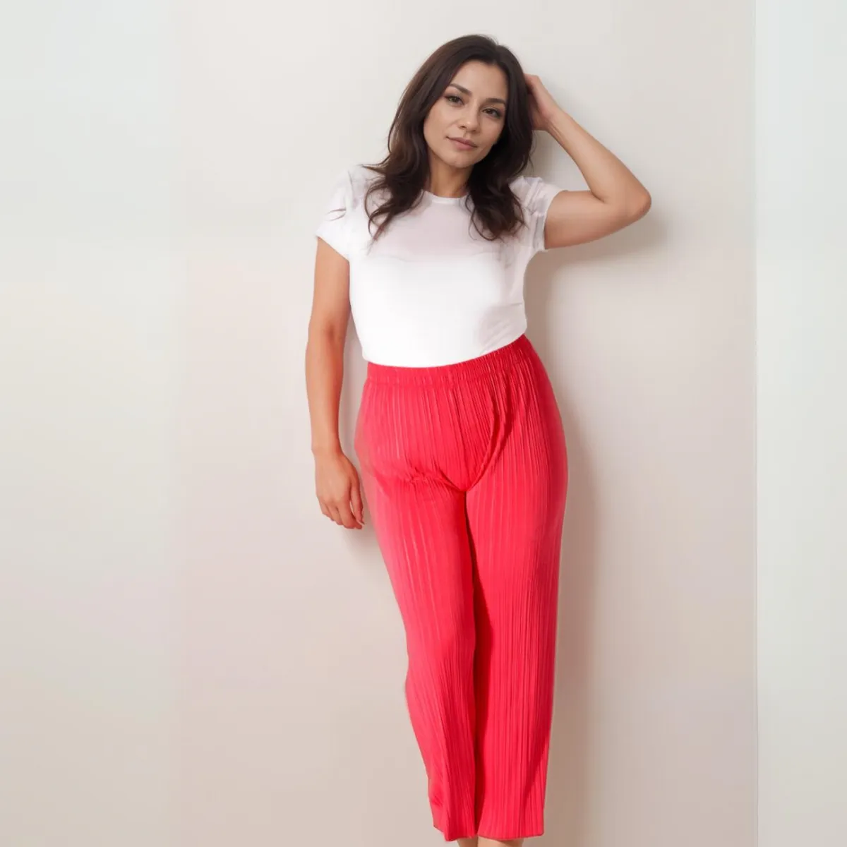 ROCKTHOSECURVES CRINKLE PLEATED ELASTIC WAIST TROUSERS