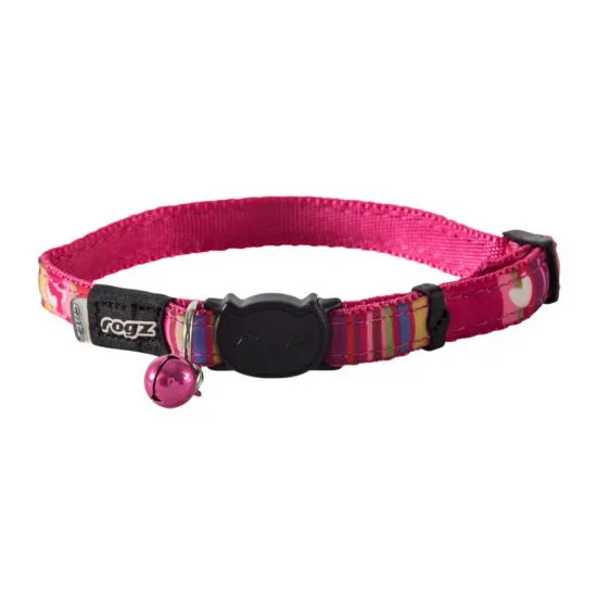 ROGZ NEOCAT COLLAR CANDYSTRIPS - S-PINK