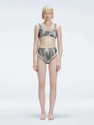 Rosalind Black Optical Bikini Top