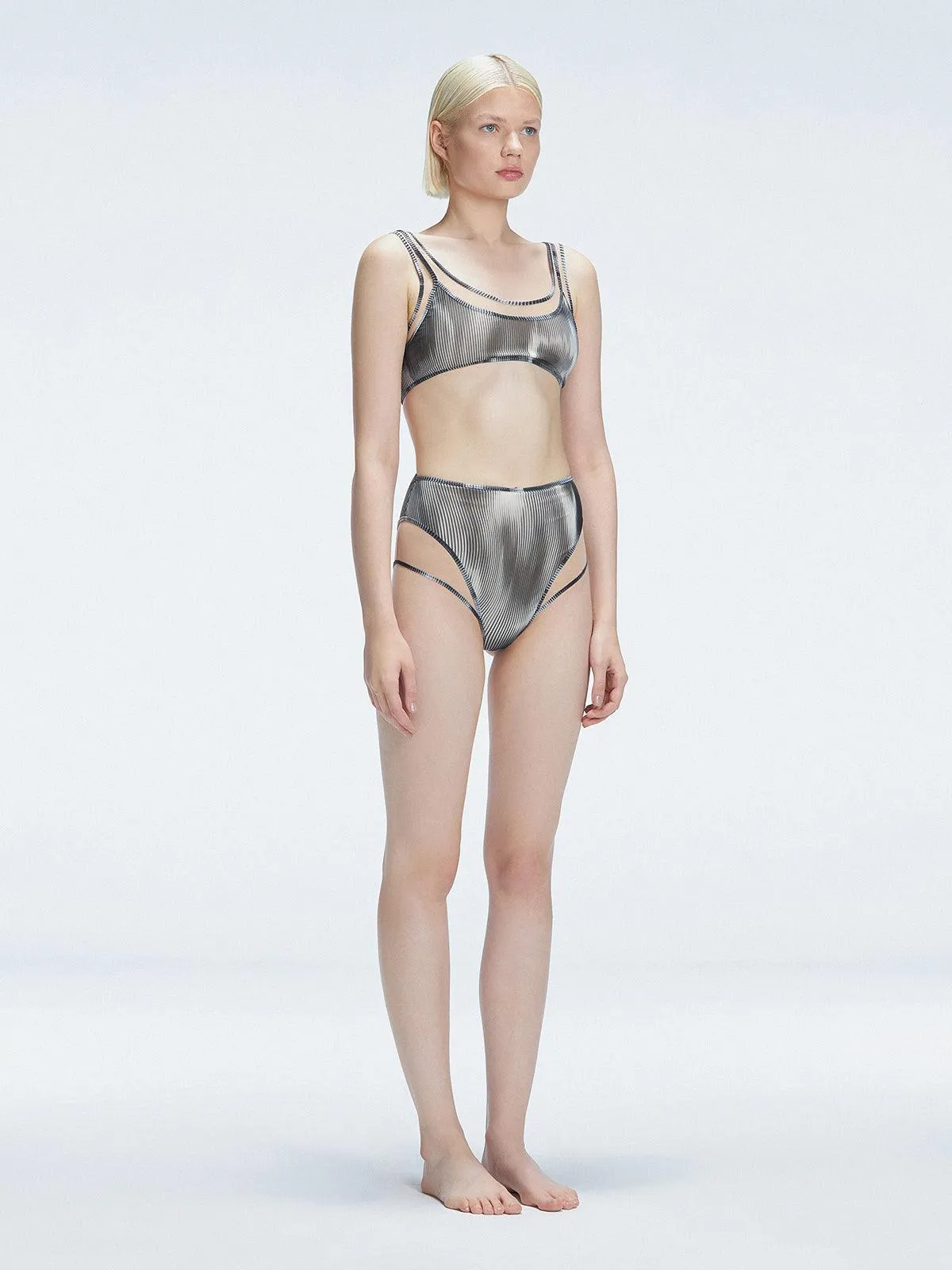 Rosalind Black Optical Bikini Top