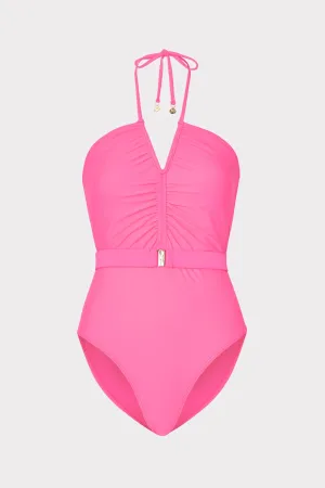 Ruched Halter One Piece
