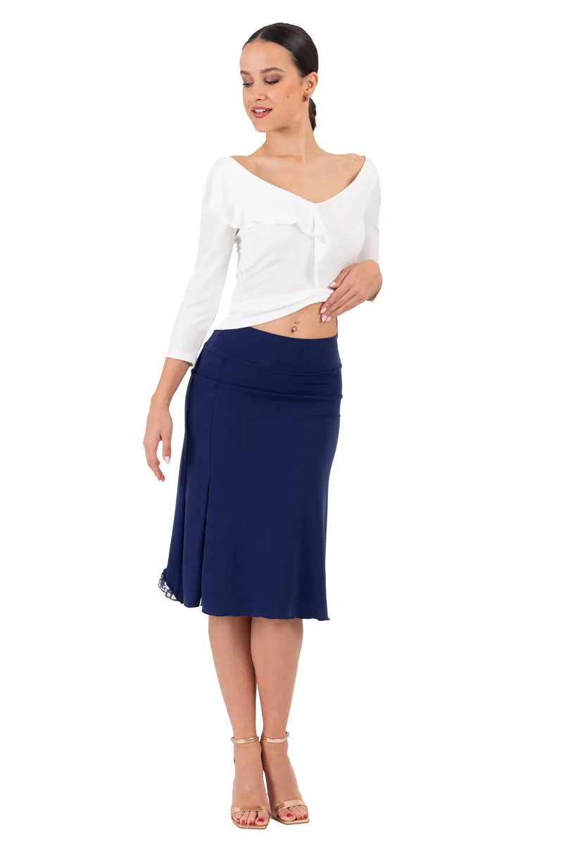 Ruffled Tango Top With 3/4 Sleeves