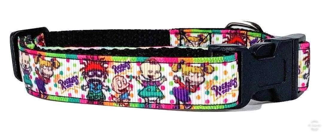 Rugrats dog collar adjustable buckle collar 5/8"wide or leash Petcollarshandmade