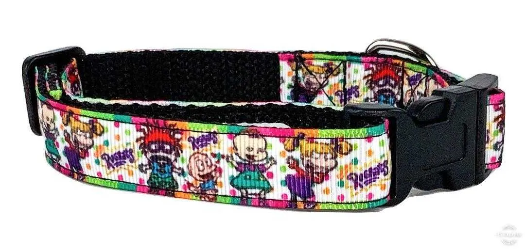 Rugrats dog collar adjustable buckle collar 5/8"wide or leash Petcollarshandmade