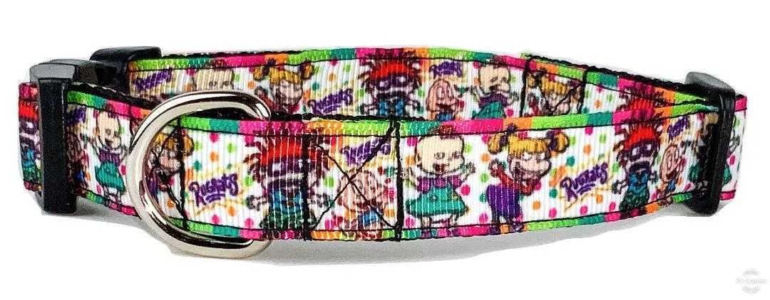 Rugrats dog collar adjustable buckle collar 5/8"wide or leash Petcollarshandmade