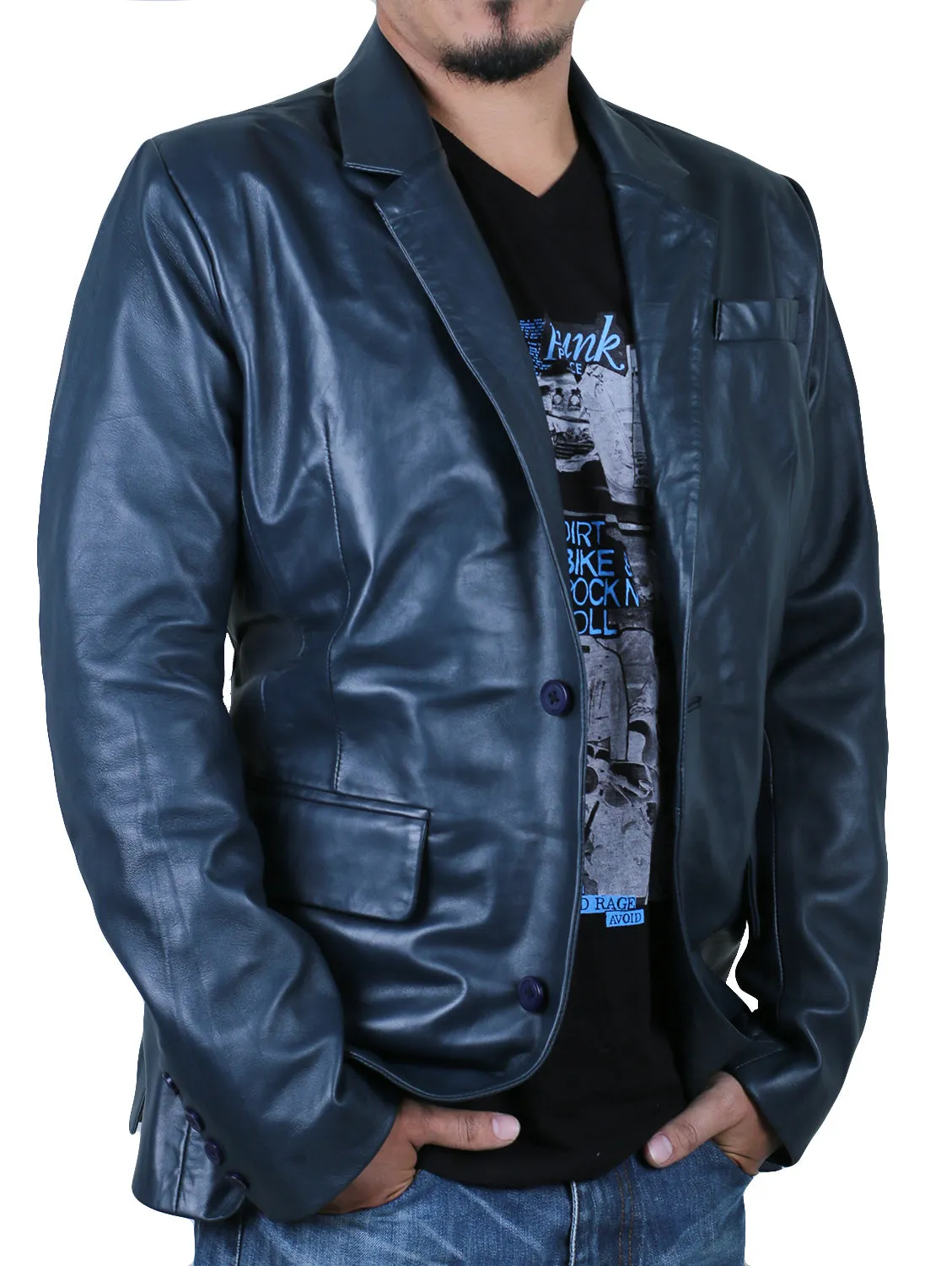 Rynith Maroon Leather Blazer