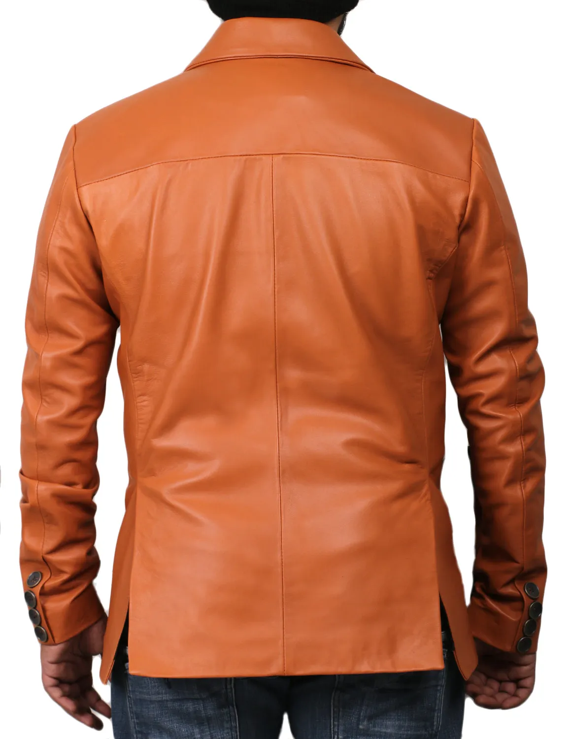 Rynith Maroon Leather Blazer