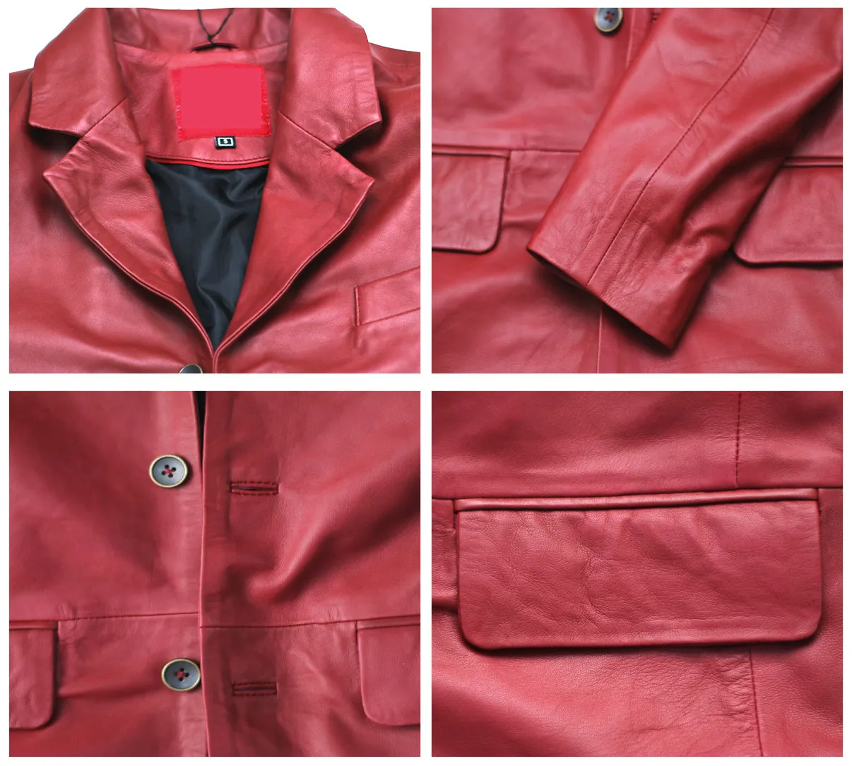 Rynith Maroon Leather Blazer