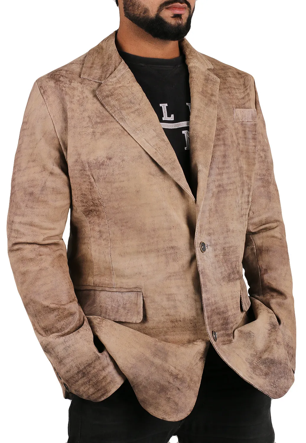 Rynith Maroon Leather Blazer