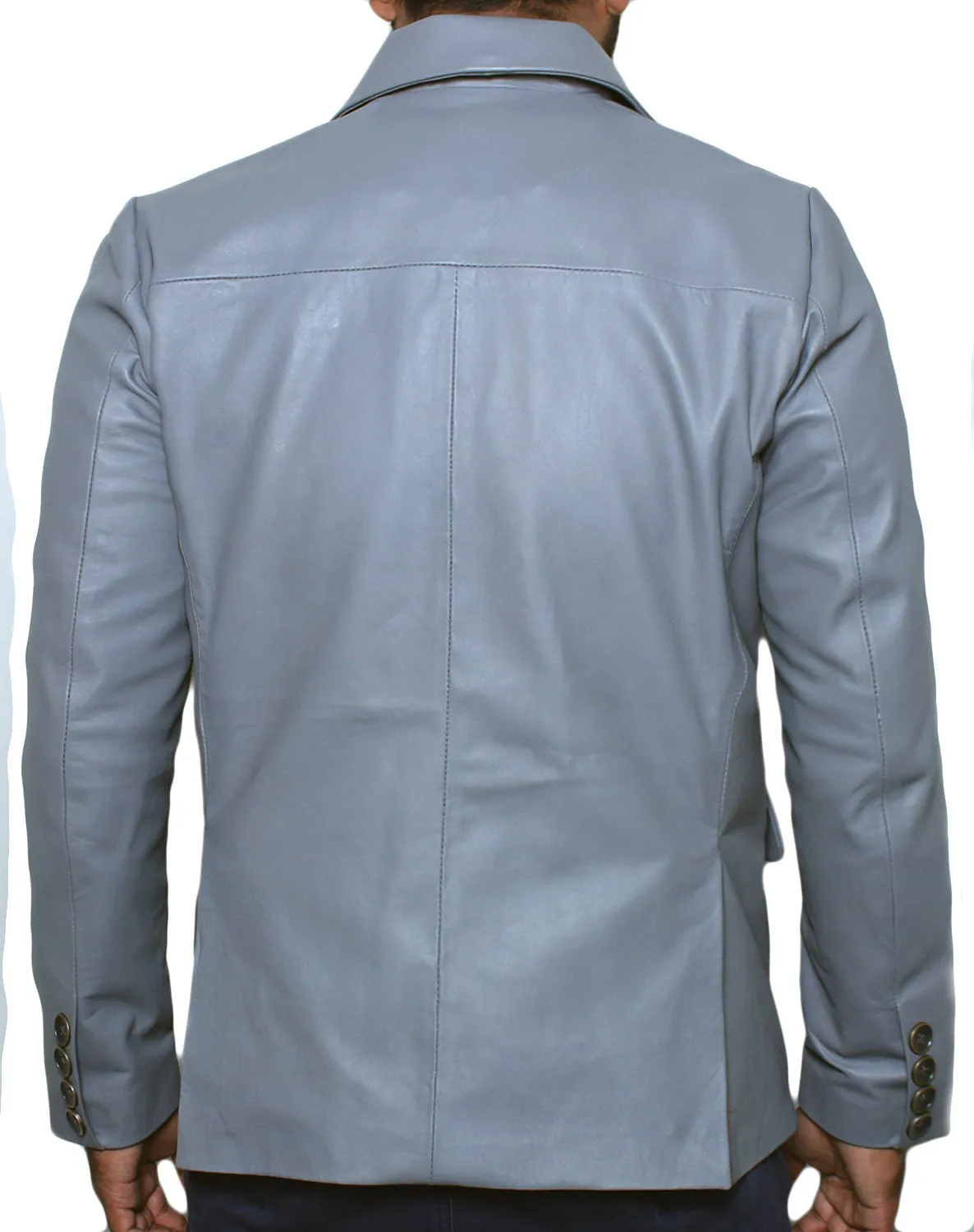 Rynith Maroon Leather Blazer